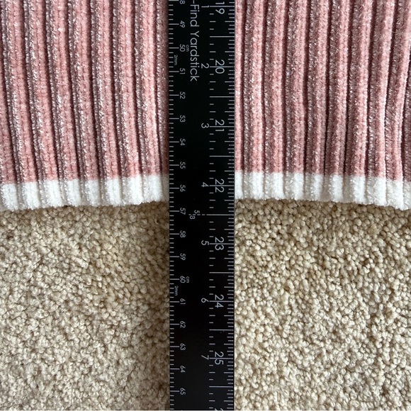 Christian Siriano Chenille Sweater Women M Pink Fair Isle Mock Neck Pullover - Picture 7 of 8